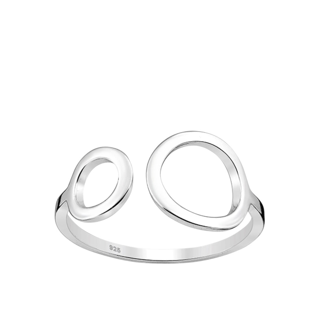 Cindy – Bibie™ Sterling Silver Twin Circle Adjustable Ring