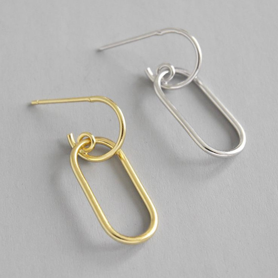 Cilla – Bibie™ Sterling Silver Elongated Oval Drop Earrings