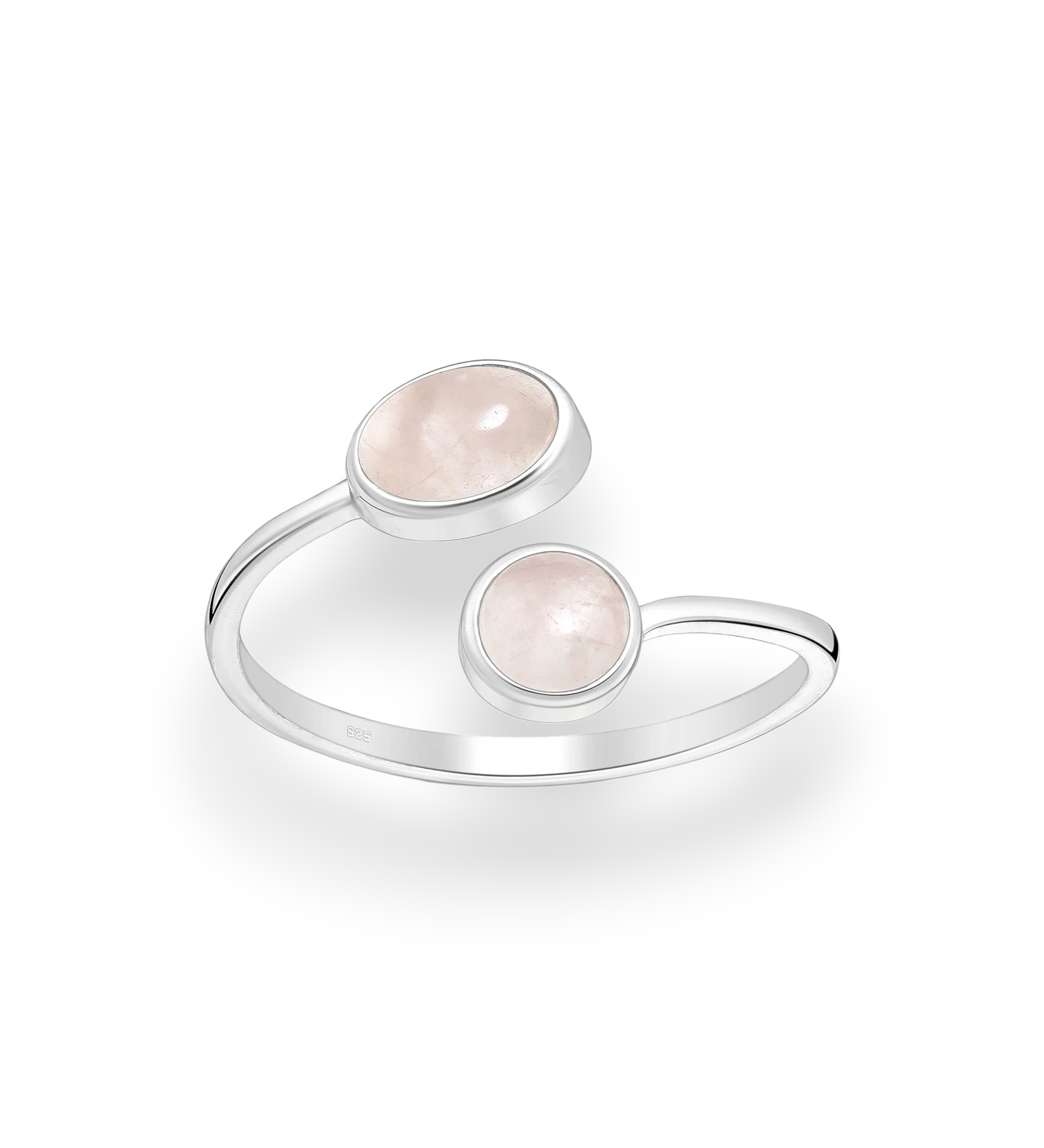 Kaye – Sterling Silver Adjustable Wrap Ring with Natural Stone Design