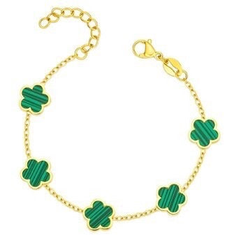 Gabs – Waterproof Clover Enamel Bracelet in Gold | Bibie™
