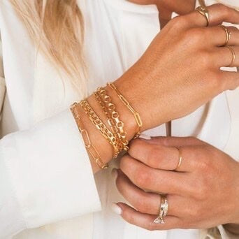 Ellie – Waterproof Paperclip Bracelet in Gold or Silver | Bibie™