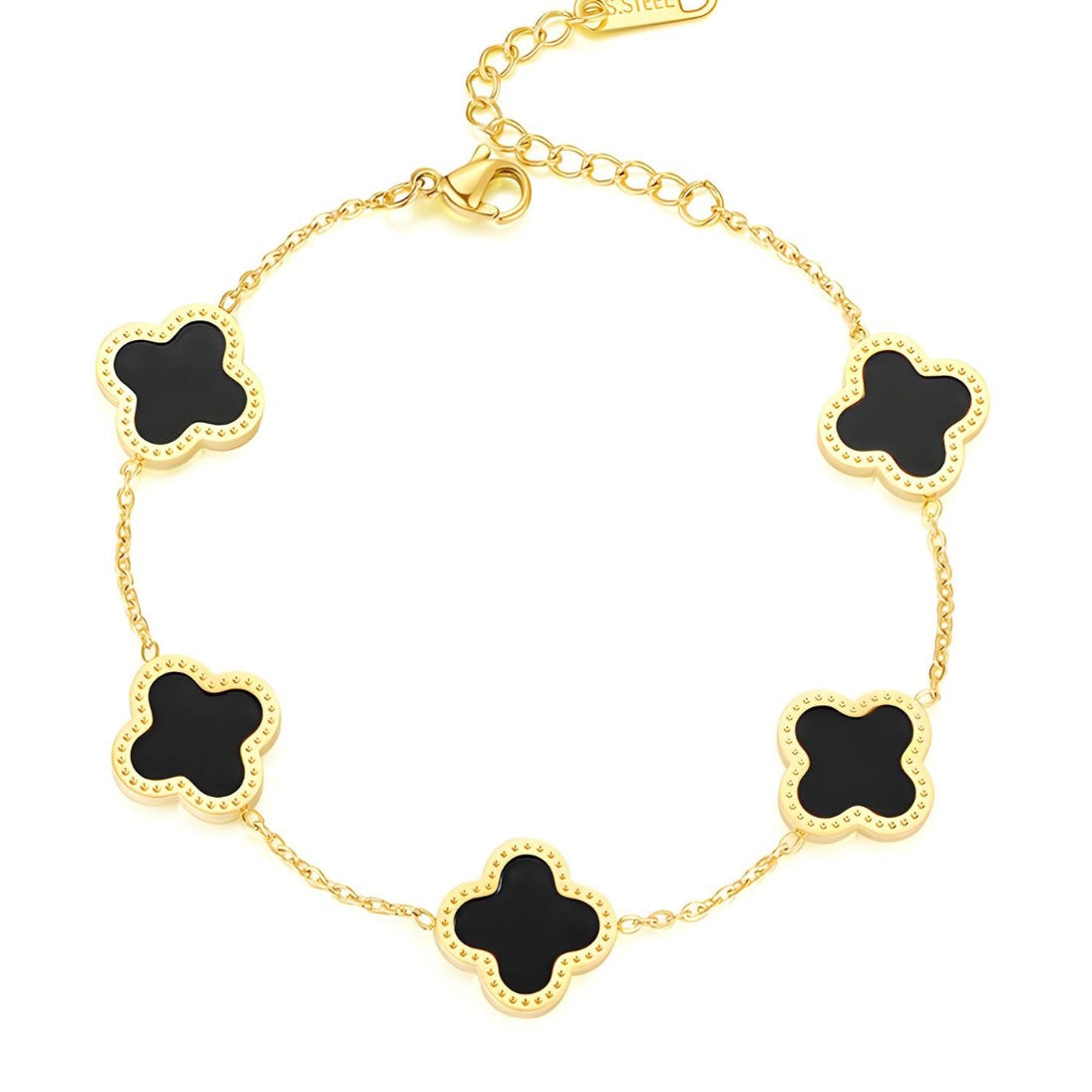 Gabs – Waterproof Clover Enamel Bracelet in Gold | Bibie™
