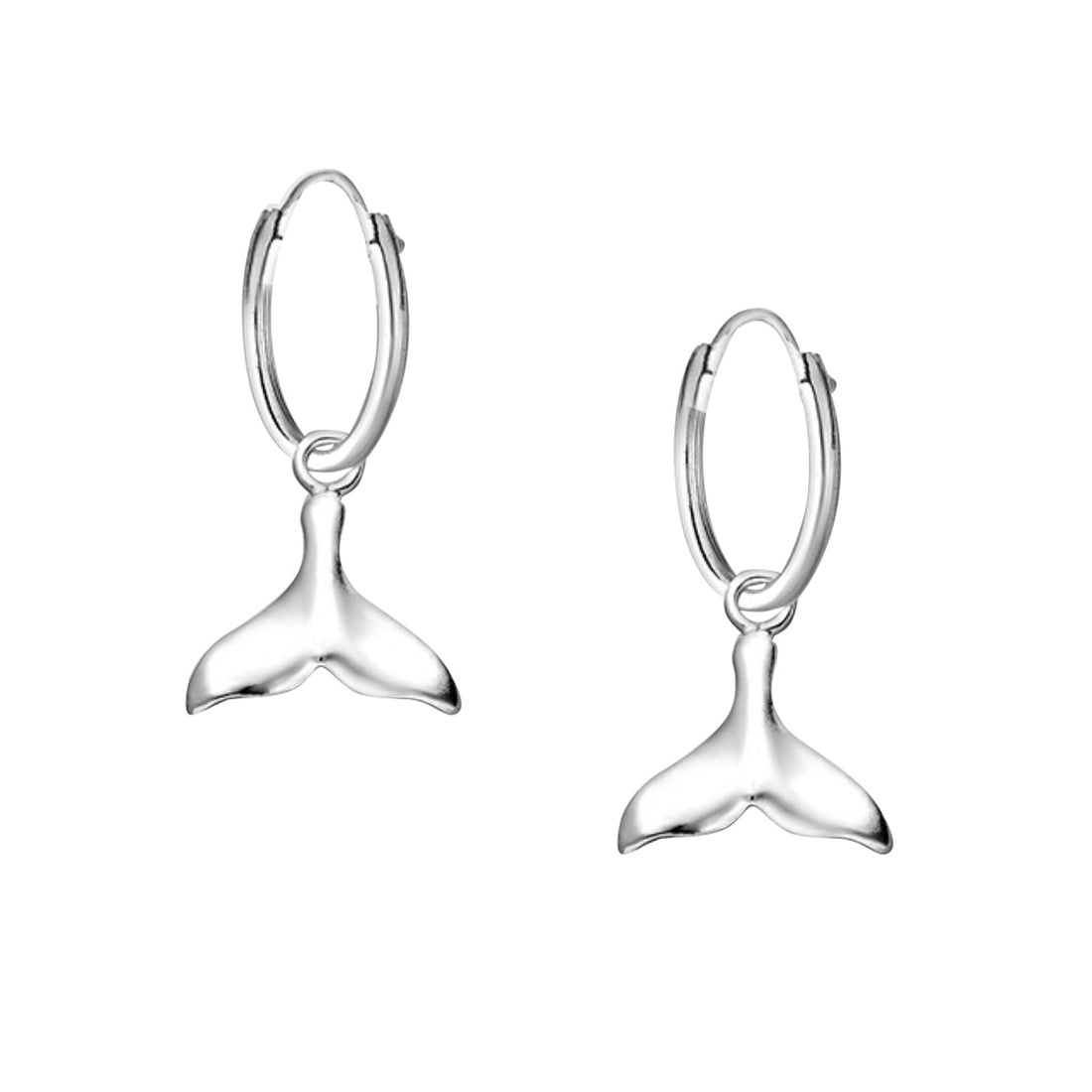 Mandi – Sterling Silver Whale Tail Hoop Earrings (Gold or Silver)