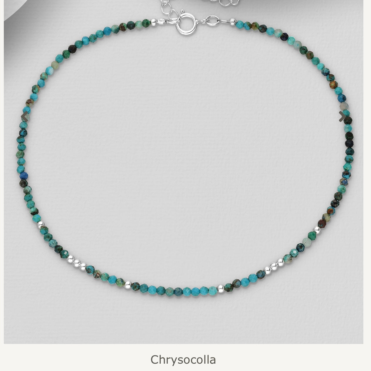 Bibie™ Kira Sterling Silver &amp; Natural Stone Anklet
