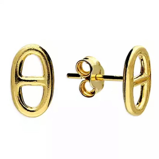 Berlin – Sterling Silver Simple Oval Stud Earrings | Bibie™