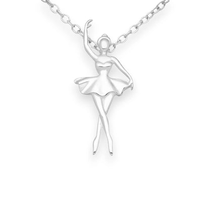 Georgie – Sterling Silver Ballerina Charm Necklace