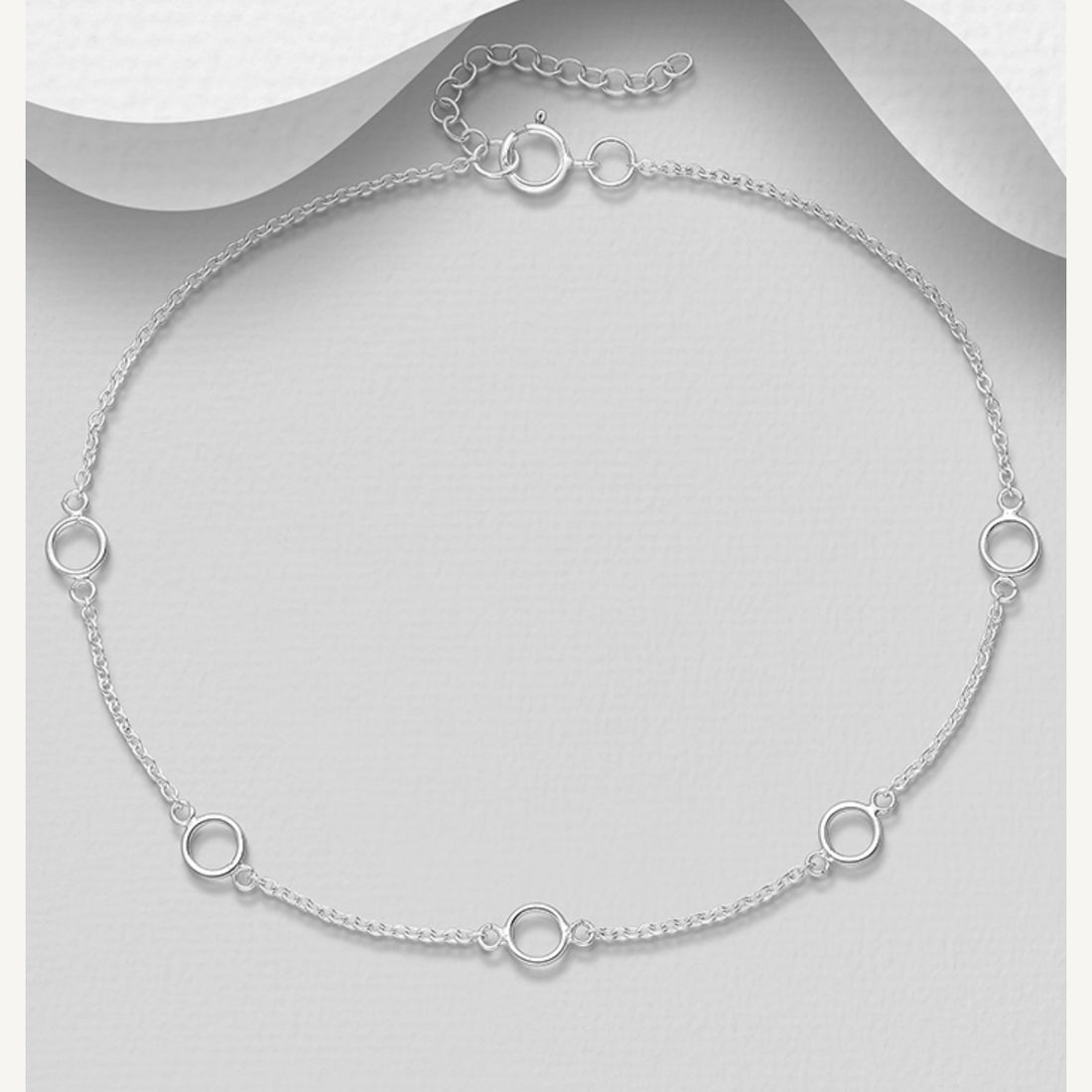 Kiera – Sterling Silver Anklet in Silver or Gold Vermeil