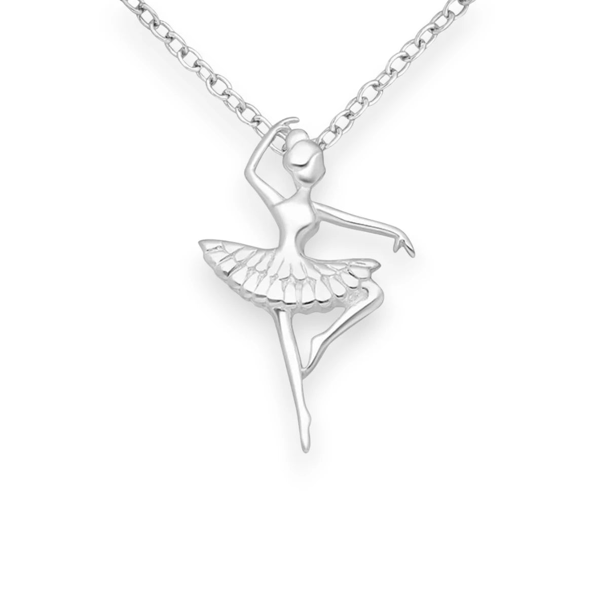 Georgie – Sterling Silver Ballerina Charm Necklace