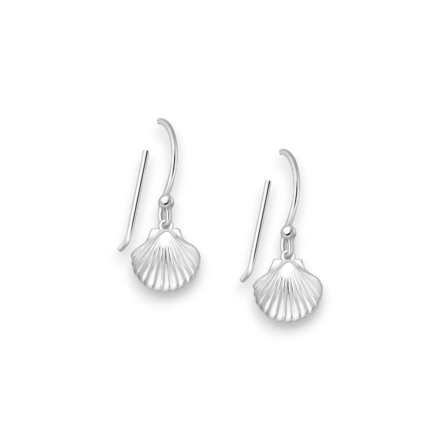 April – Sterling Silver Shell Drop Earrings