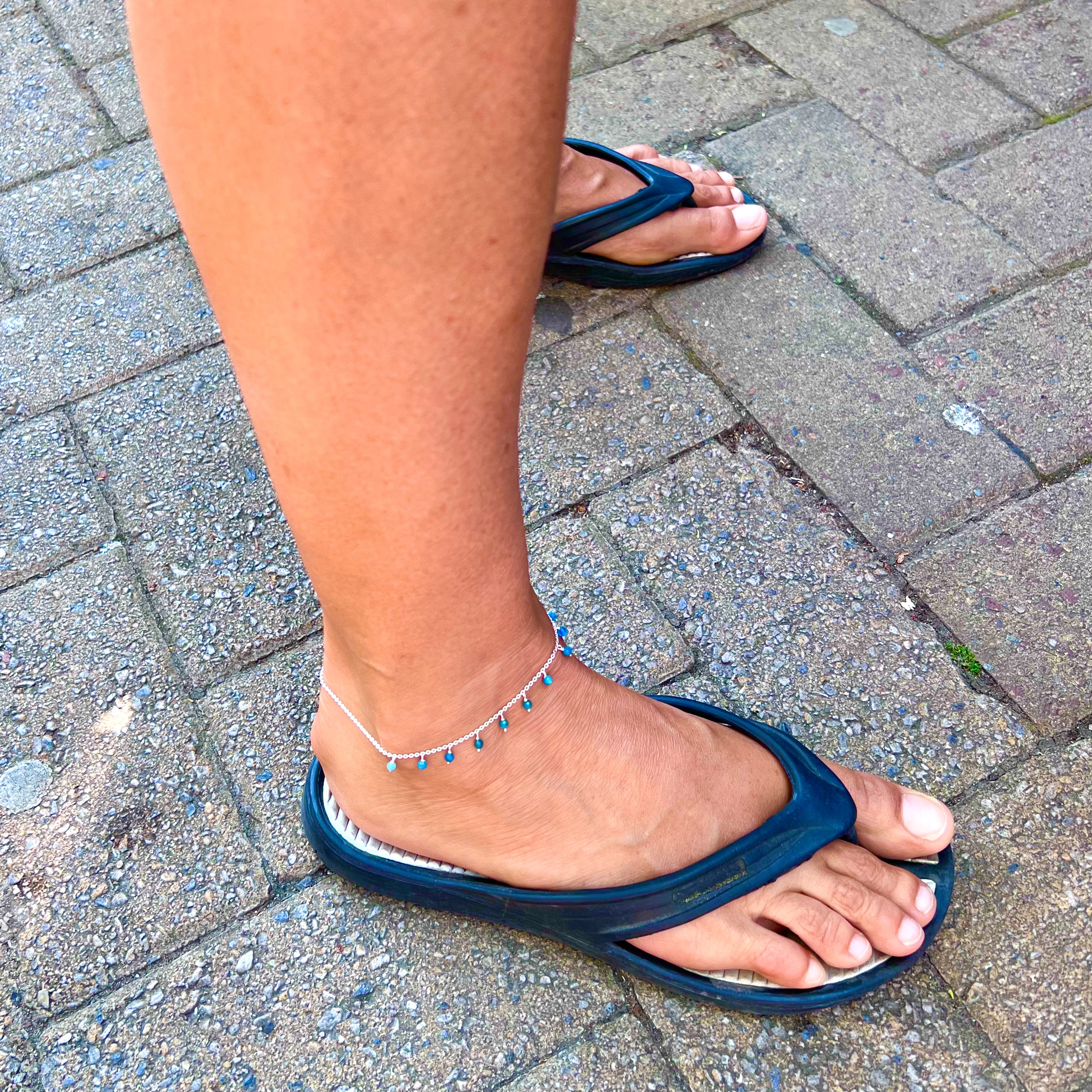 Lauren – Bibie™ Sterling Silver &amp; Natural Stone Anklet