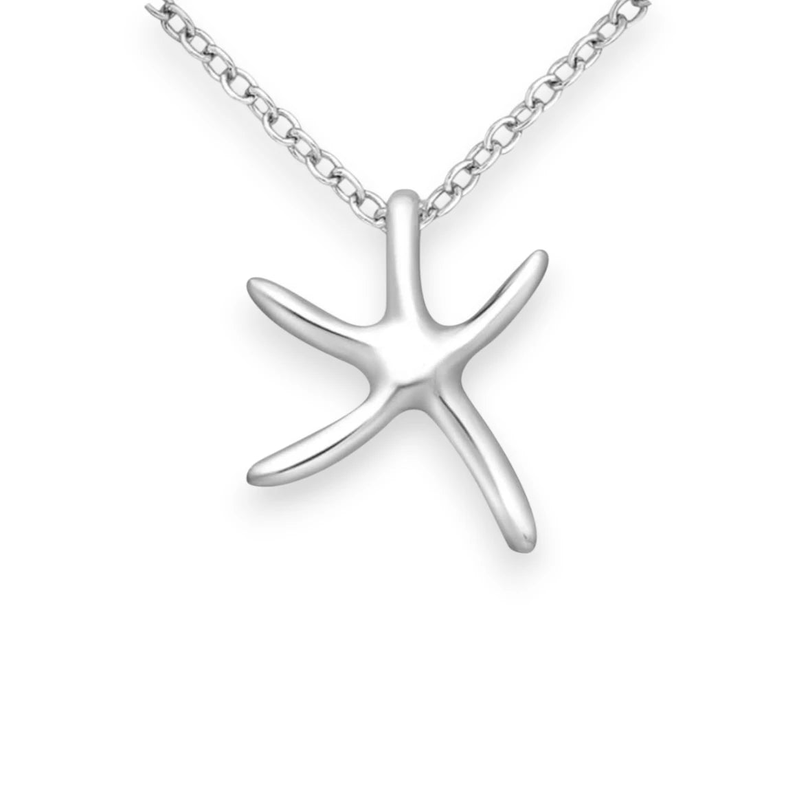 AnnaSu – Sterling Silver Starfish Pendant Necklace with Opal Detail