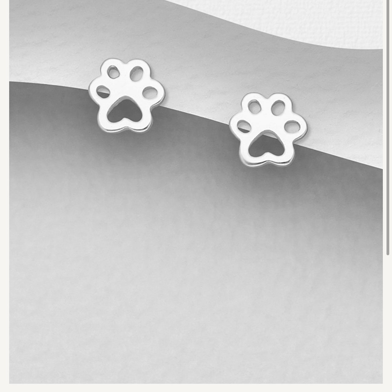 Sterling Silver Paw Print Earrings