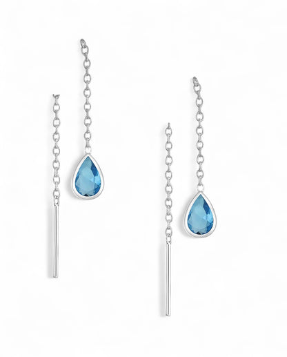 Aandi – Sterling Silver CZ Threader Earrings