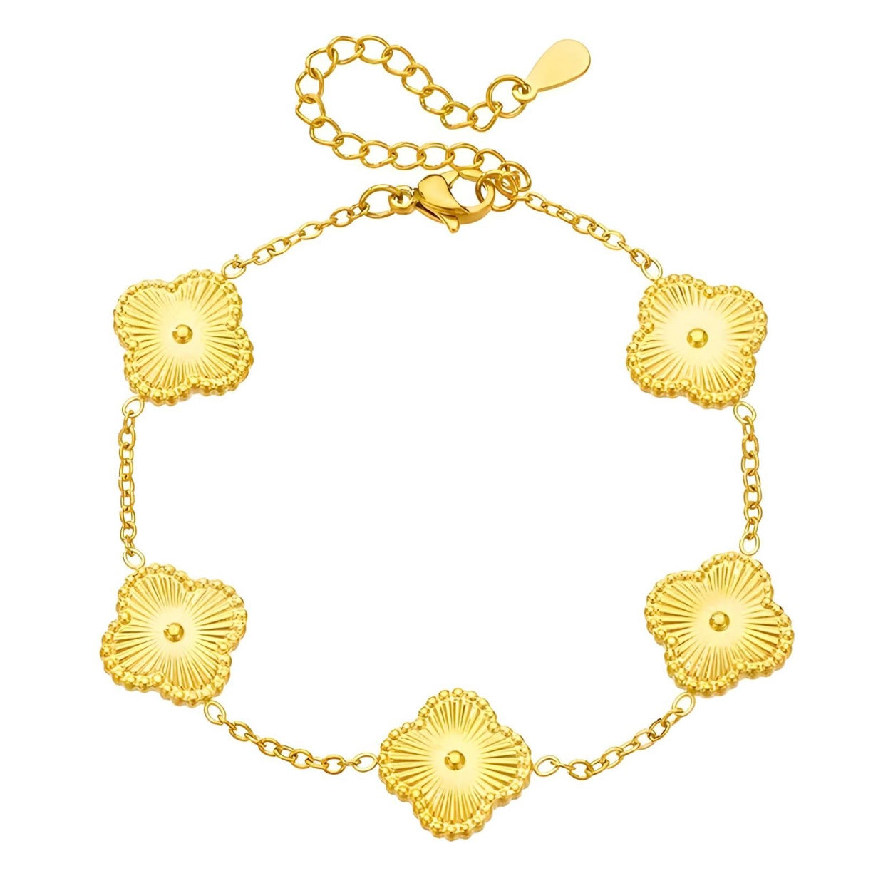 Gabs – Waterproof Clover Enamel Bracelet in Gold | Bibie™