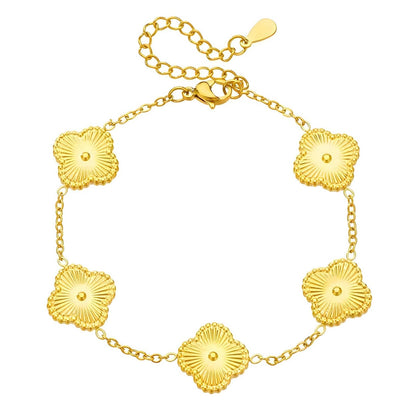 Gabs – Waterproof Clover Enamel Bracelet in Gold | Bibie™