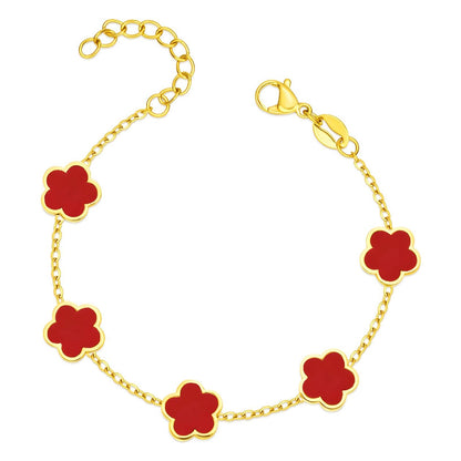 Gabs – Waterproof Clover Enamel Bracelet in Gold | Bibie™