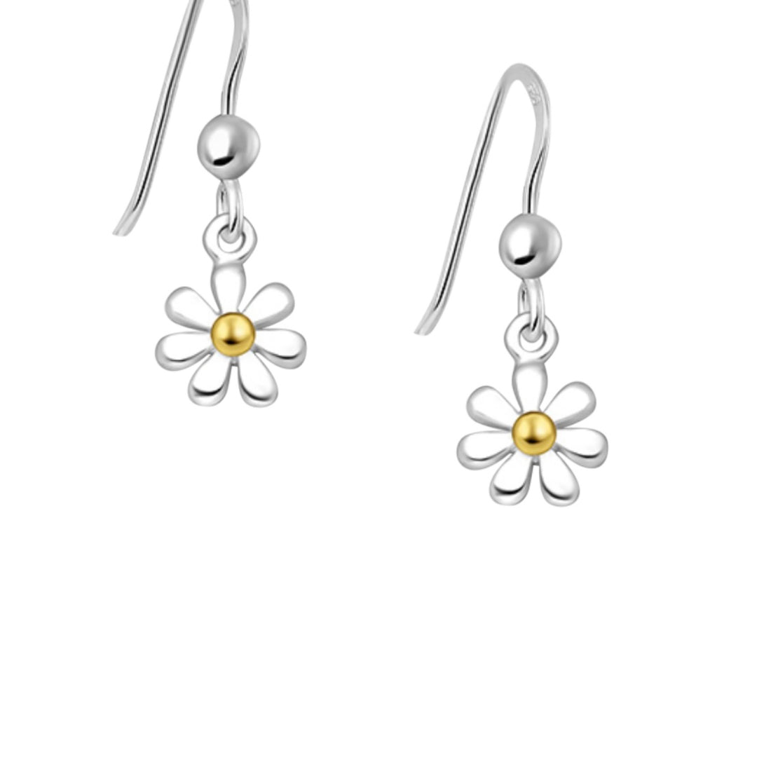 Angel – Sterling Silver Daisy Drop Earrings