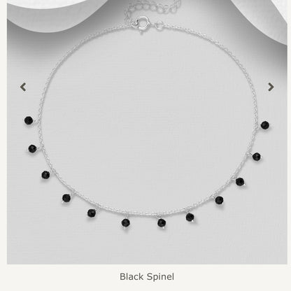 Lauren – Bibie™ Sterling Silver &amp; Natural Stone Anklet