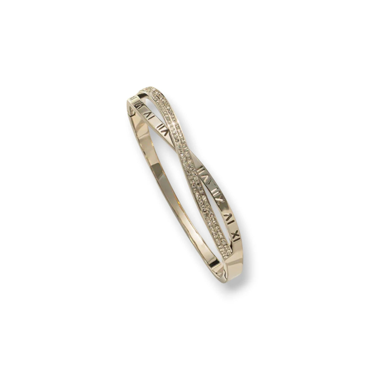 Catt – Waterproof Twin Strand CZ Bangle with Roman Numerals