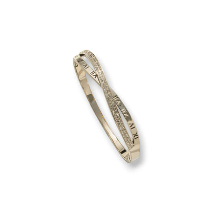 Catt – Waterproof Twin Strand CZ Bangle with Roman Numerals