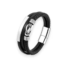 Paul – Men’s Twin-Strand Italian Leather Bracelet with Magnetic Clasp