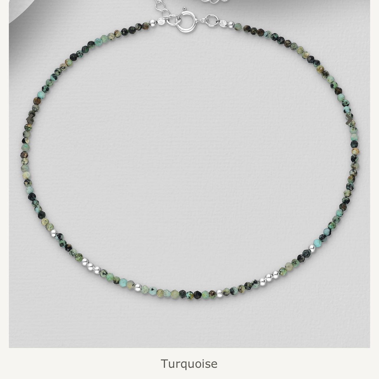 Bibie™ Kira Sterling Silver &amp; Natural Stone Anklet
