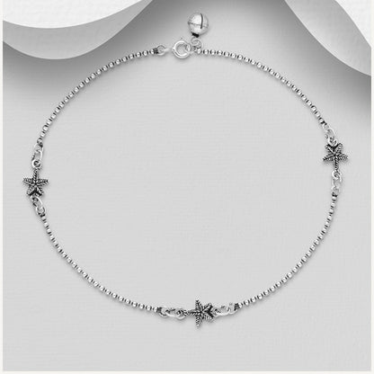 Kiera – Sterling Silver Anklet in Silver or Gold Vermeil | Bibie™