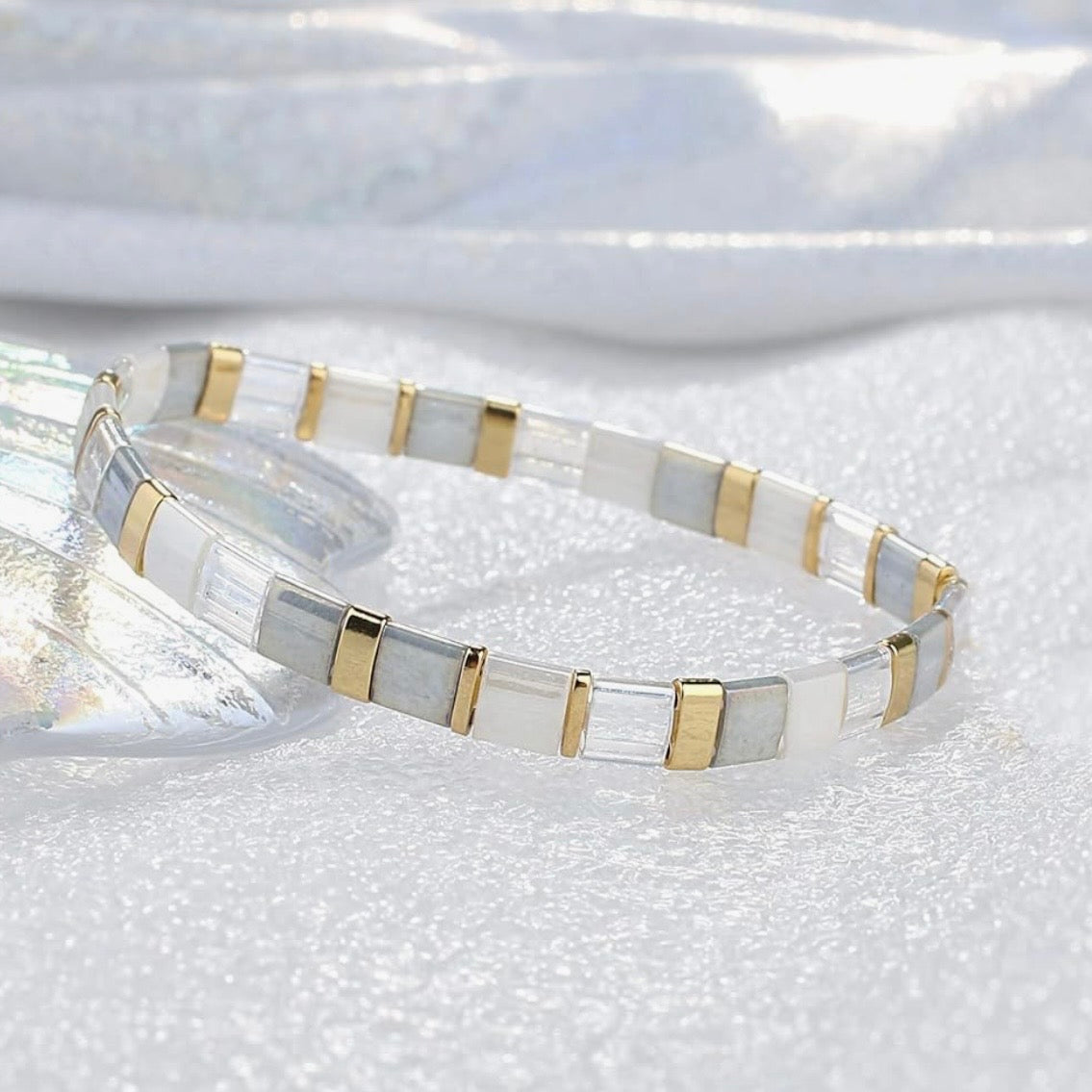 Sterling Silver Tila Bead Bracelet