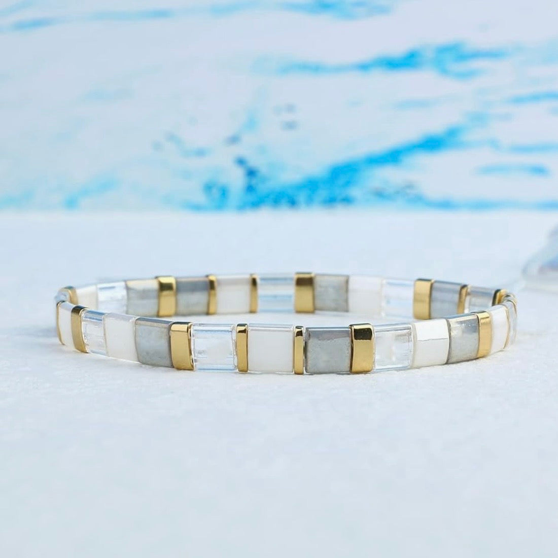 Sterling Silver Tila Bead Bracelet