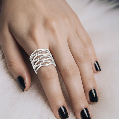 Sterling Silver Adjustable Statement Ring