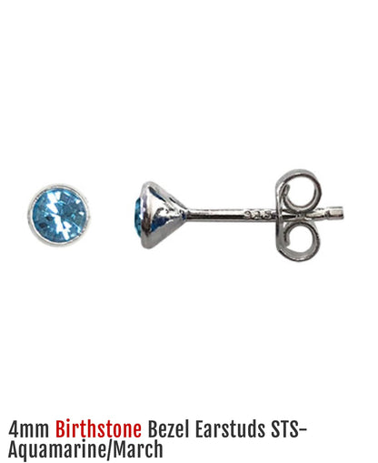 Sterling Silver Aquamarine Stud Earrings