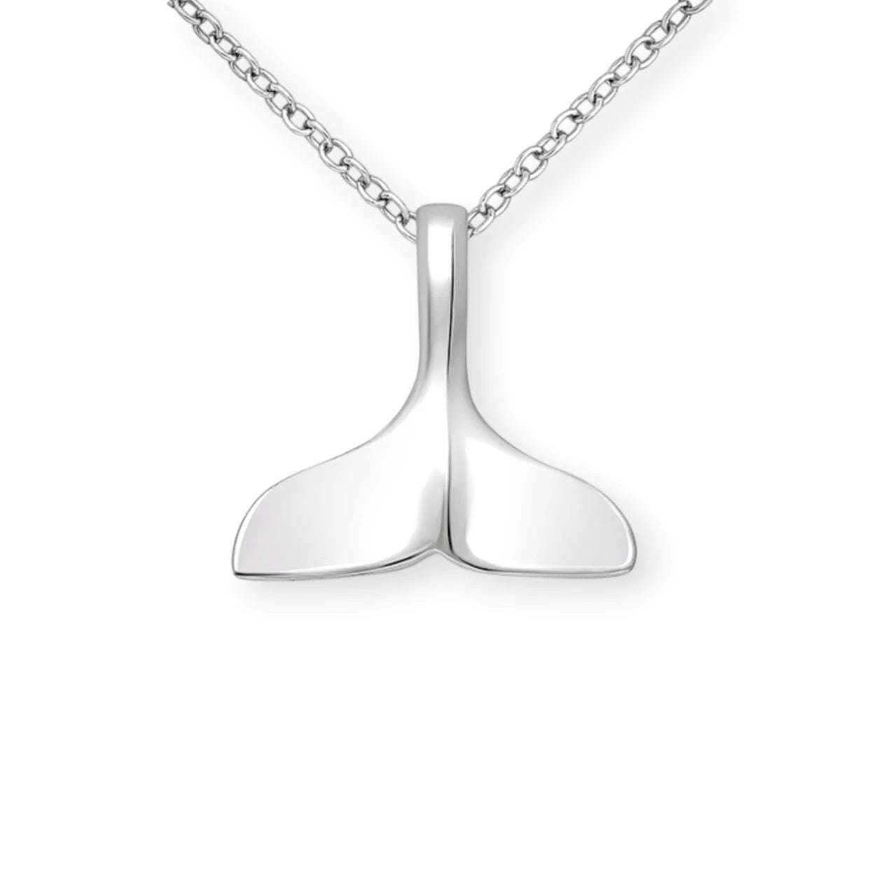 Dooley – 925 Sterling Silver Whale Tail Pendant Necklace