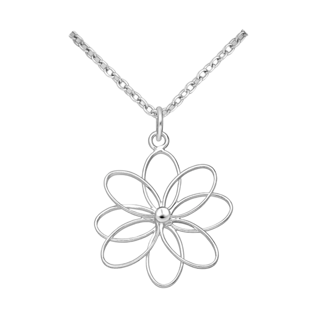 Sterling Silver Daisy Flower Pendant Necklace for Women
