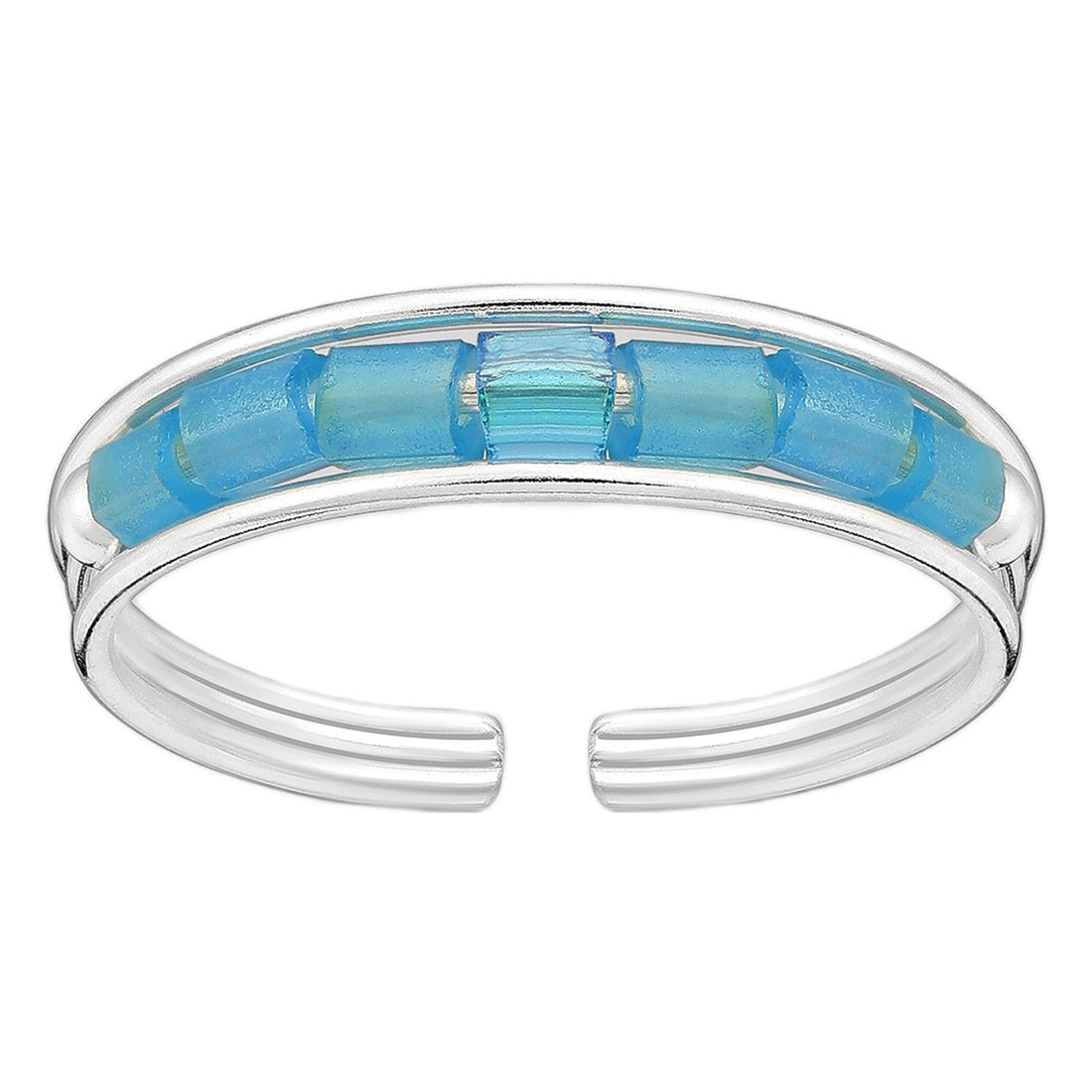 Sterling Silver Toe Ring with Beads