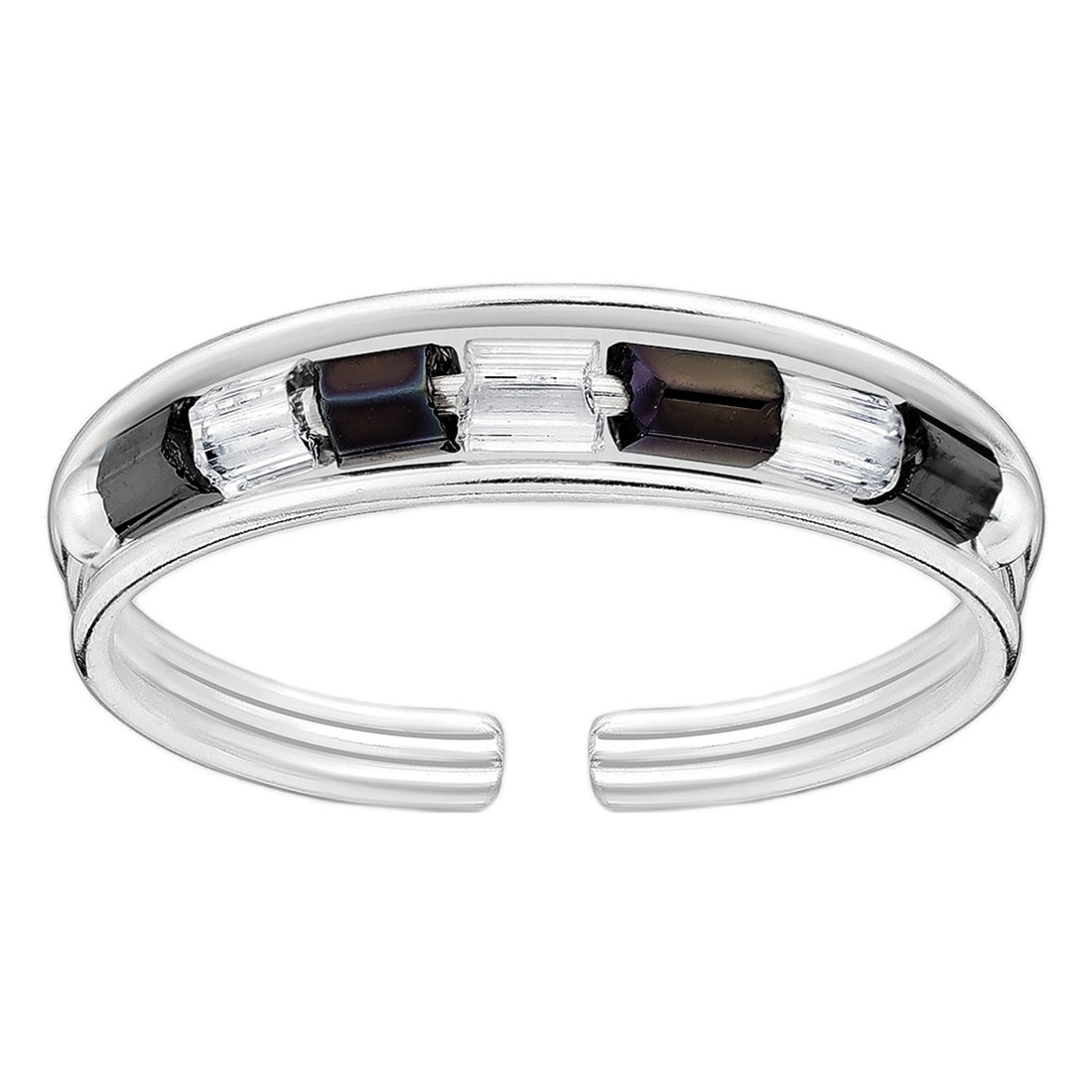 Sterling Silver Toe Ring with Beads