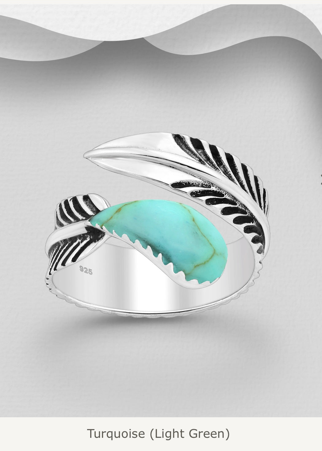 Sadia – Bibie™ Sterling Silver Adjustable Feather Statement Ring