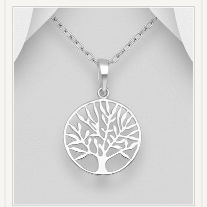 Bibie™ Lila Sterling Silver Tree of Life Pendant Necklace – Symbol of Growth &amp; Strength