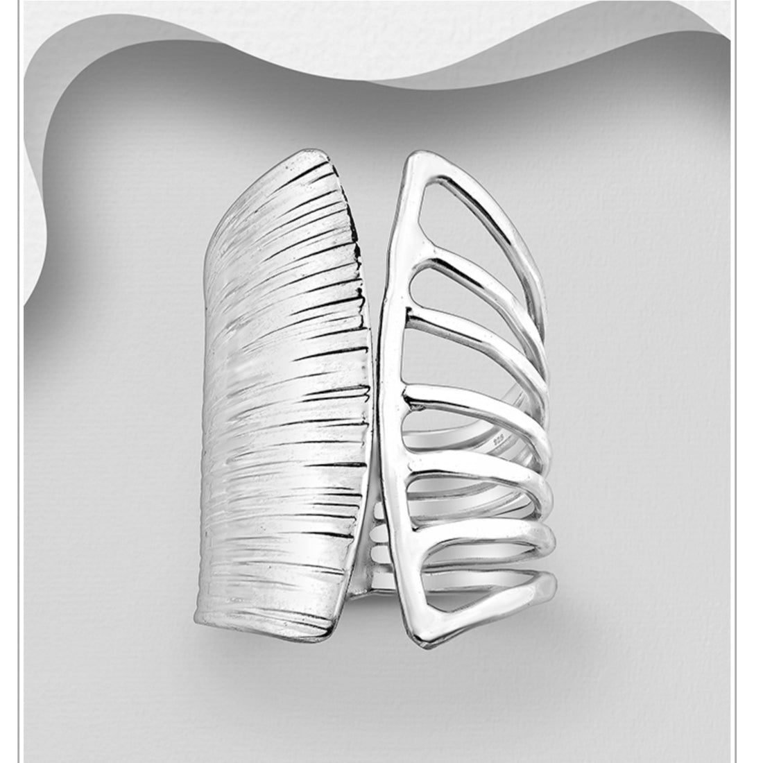 Large Silver Adjustable Statement Ring