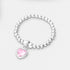 Sterling Silver Adjustable Ball and Heart Ring, Decorated with Various Colours CZ Simulated Diamond