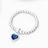 Sterling Silver Adjustable Ball and Heart Ring, Decorated with Various Colours CZ Simulated Diamond